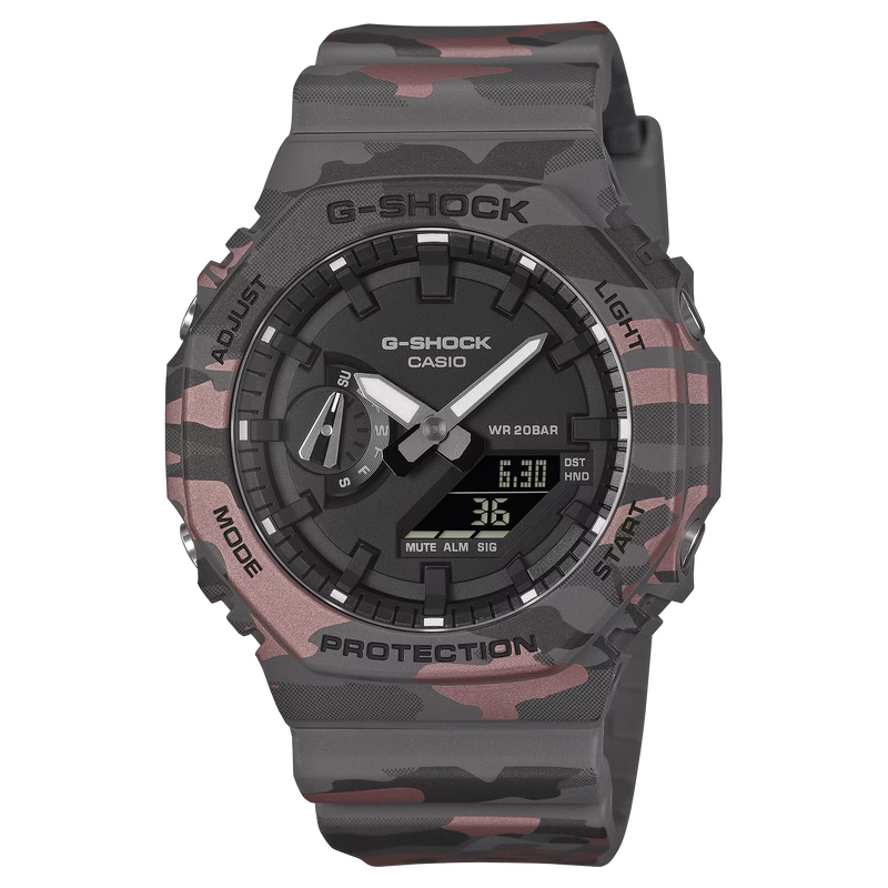 G-Shock GA-2100CM-8AER Red-Black Camo Watch