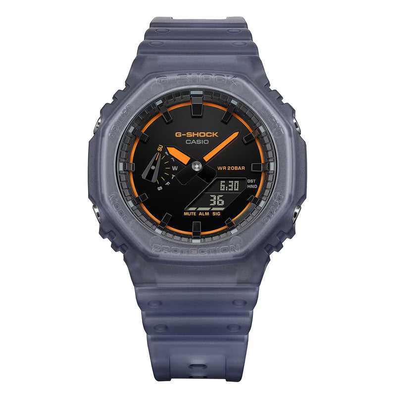 G-Shock GA-2100K-2AER Transparent Blue Neon Orange Watch