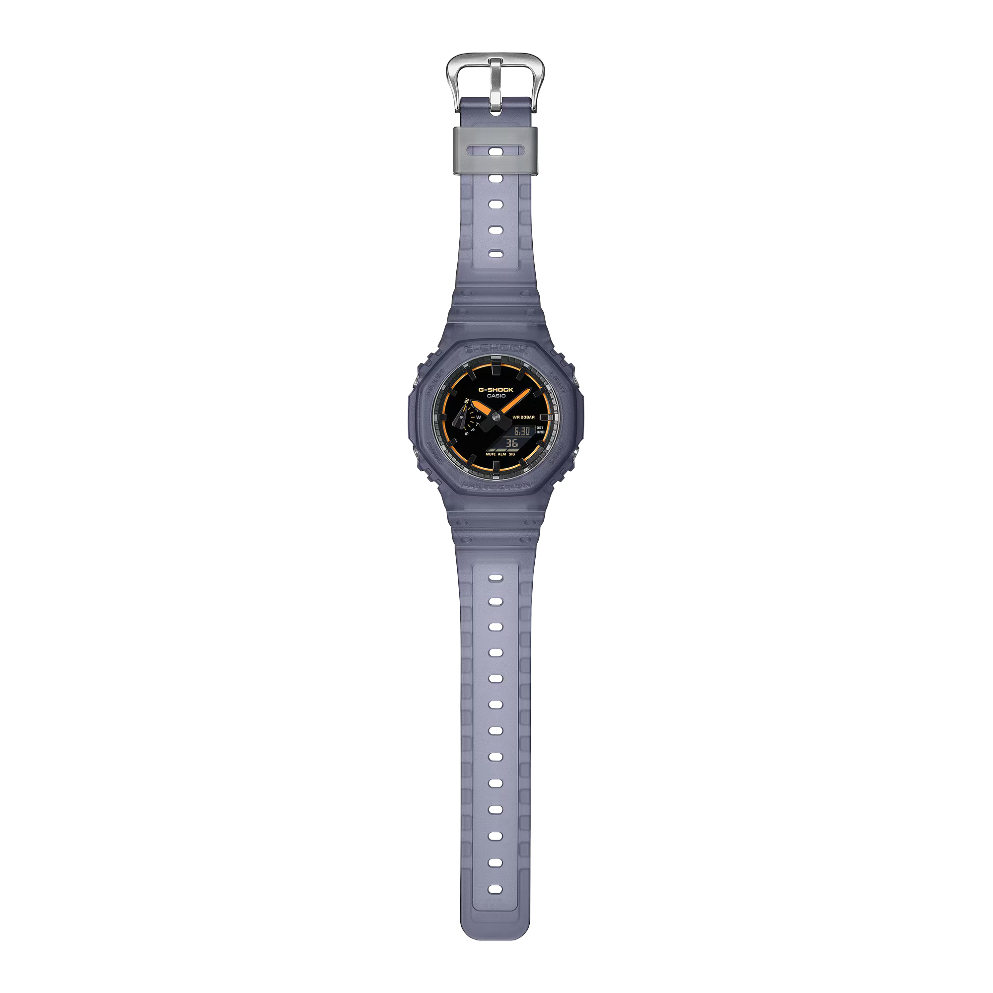 G-Shock GA-2100K-2AER Transparent Blue Neon Orange Watch