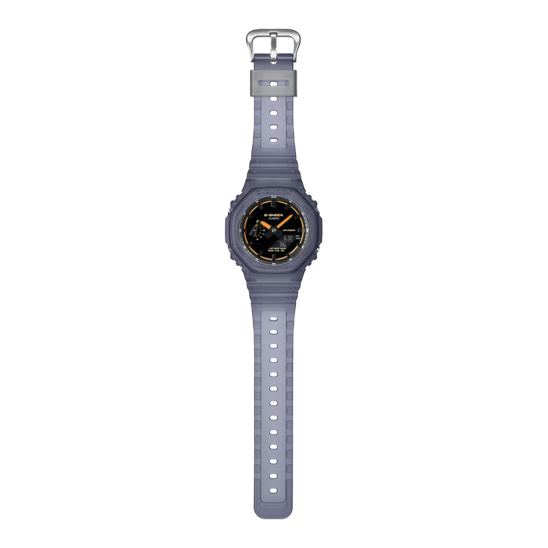 G-Shock GA-2100K-2AER Transparent Blue Neon Orange Watch