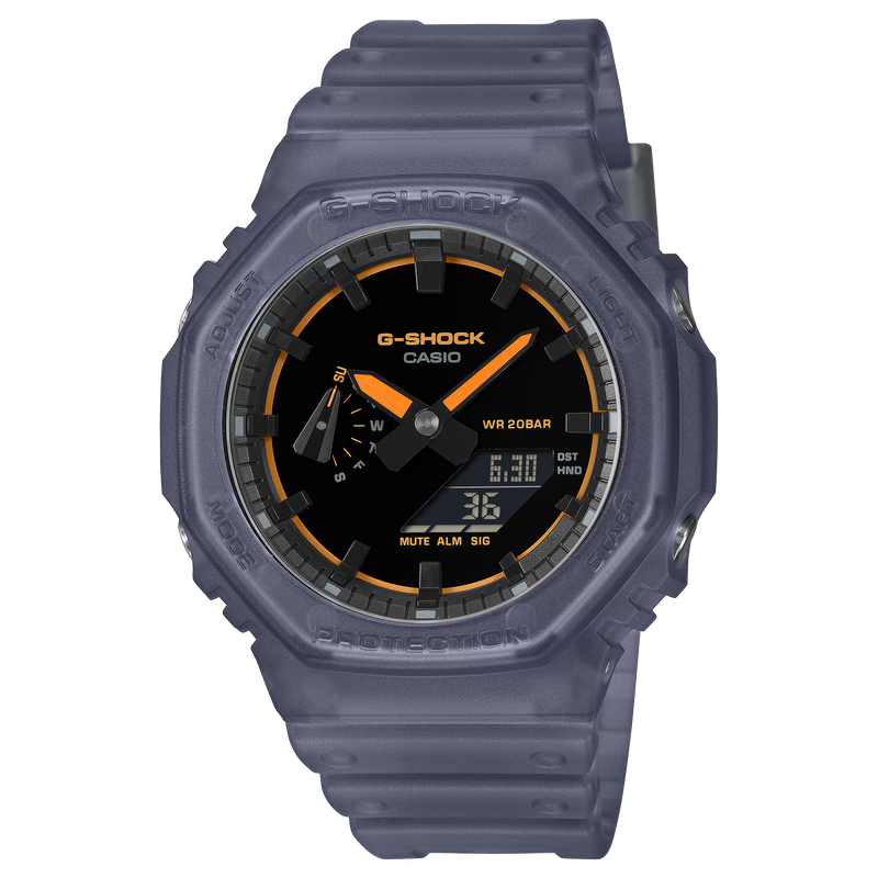 G-Shock GA-2100K-2AER Transparent Blue Neon Orange Watch