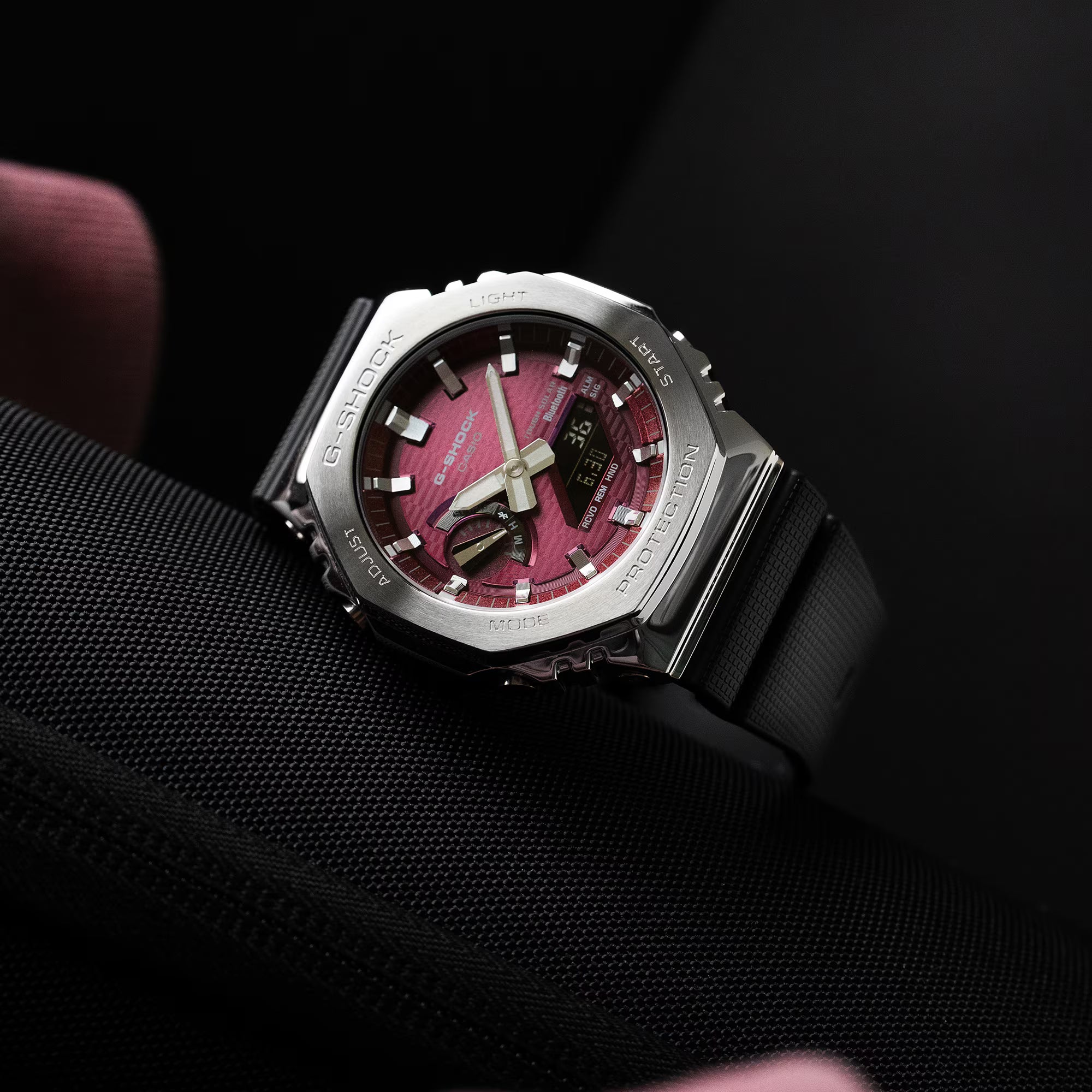 G-Shock GBM-2100A-4BER Bluetooth Solar Steel Bezel Burgundy Watch