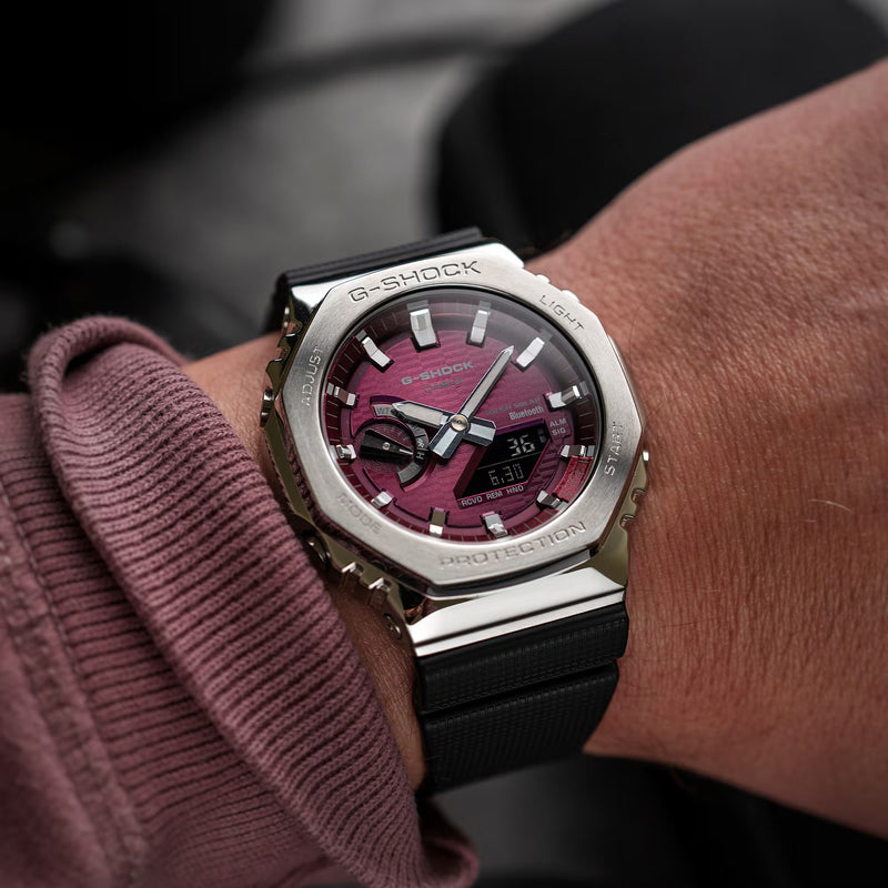 G-Shock GBM-2100A-4BER Bluetooth Solar Steel Bezel Burgundy Watch