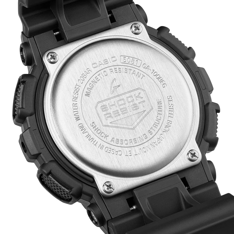 Casio G-Shock GA-100BEG-1AER Black Resin Strap Watch
