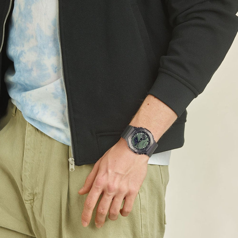 Men's Quartz Green Dial Stainless Steel Watch