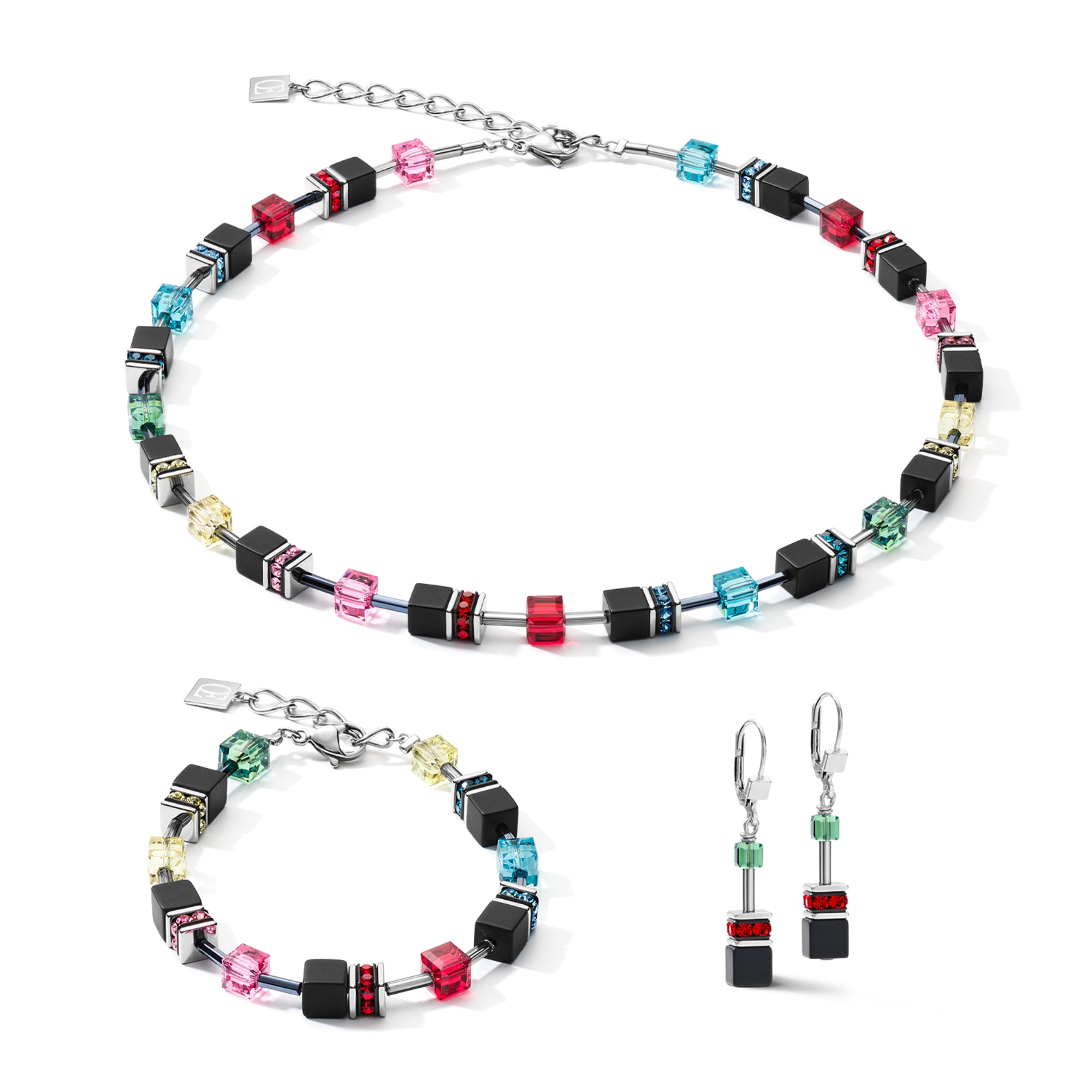 GeoCUBE Onyx Multicolour Pop Art Earrings