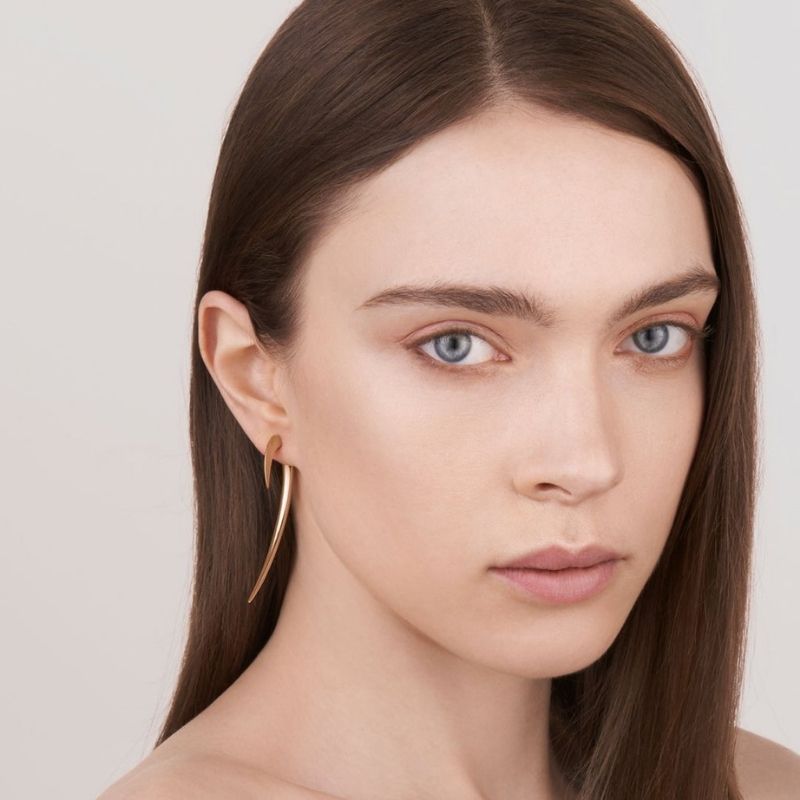 Yellow Gold Vermeil Large Hook Earrings