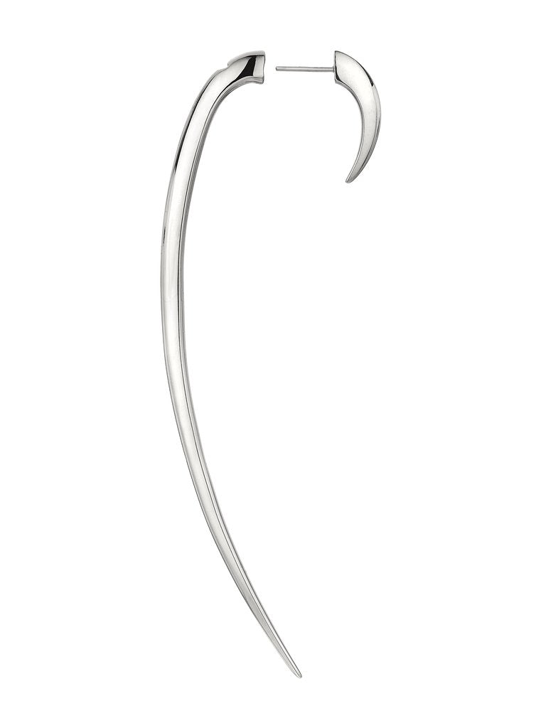 Single Silver Statement Hook Earring