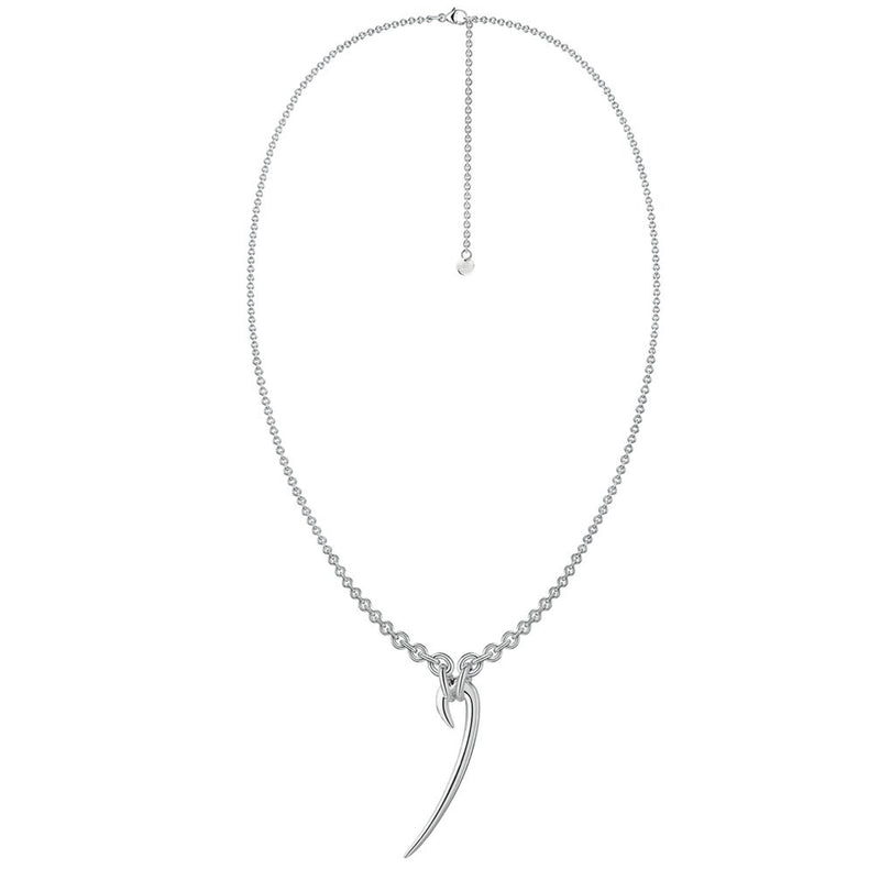 Silver Drop Hook Necklace