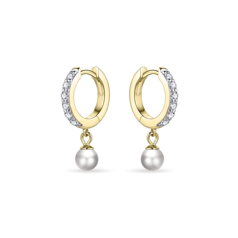 Gold Vermeil CZ Pear Drop Huggie Hoop Earrings