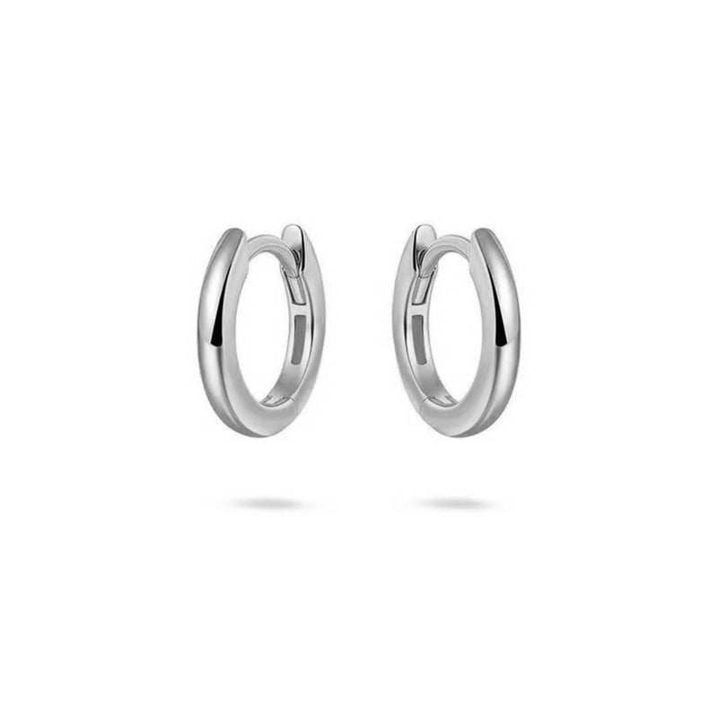 Silver Half Round Polished Hoops 18mm