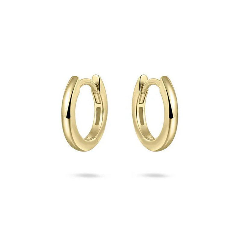 Gold Vermeil Half Round Polished Hoops 22mm
