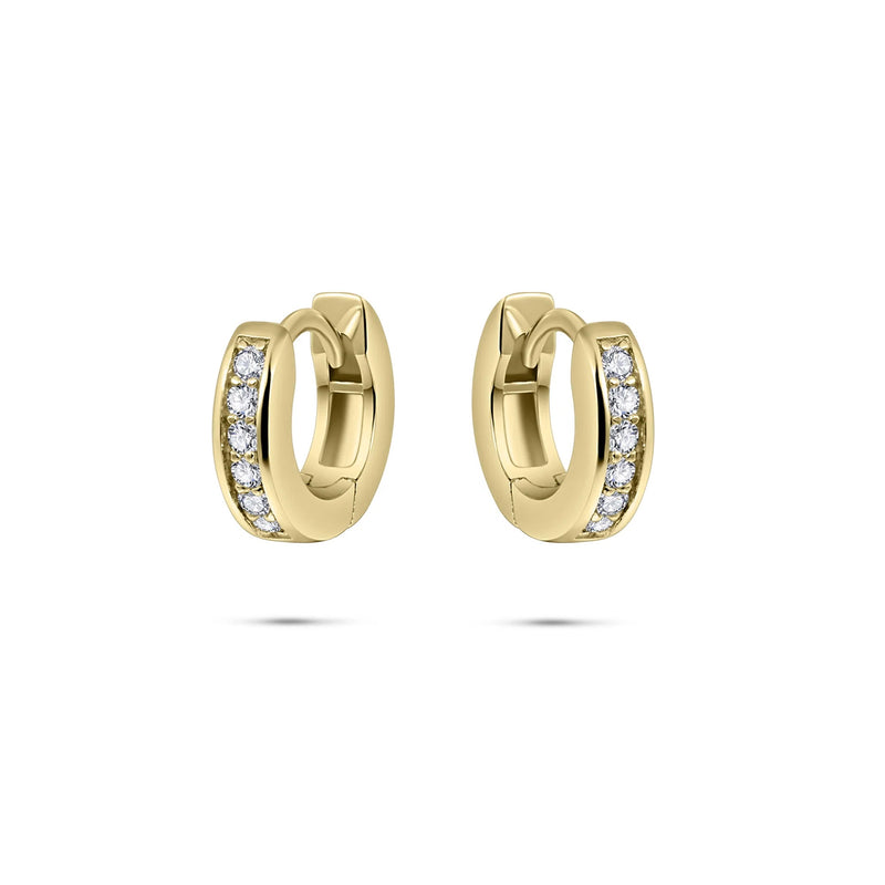 Gold Vermeil Channel Set CZ Hoops 12mm