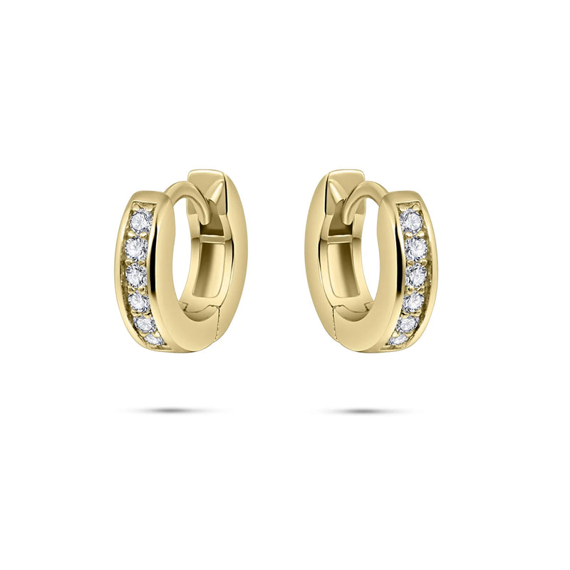 Gold Vermeil Channel Set CZ Hoops 15mm