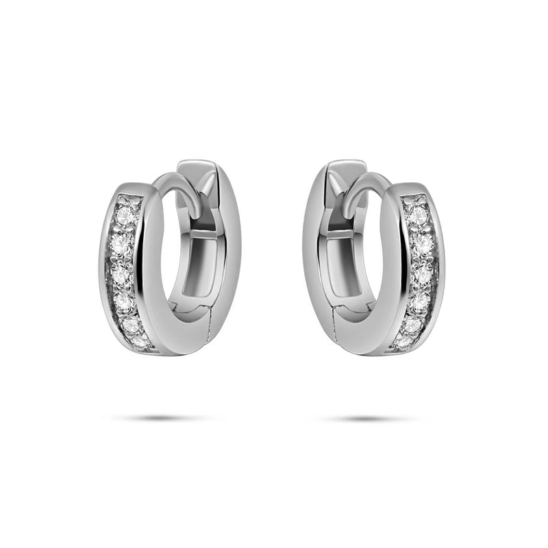 Silver Channel Set CZ Hoops 20mm
