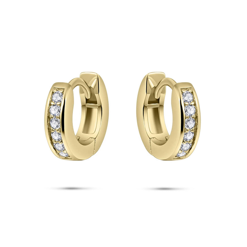 Gold Vermeil Channel Set CZ Hoops 20mm