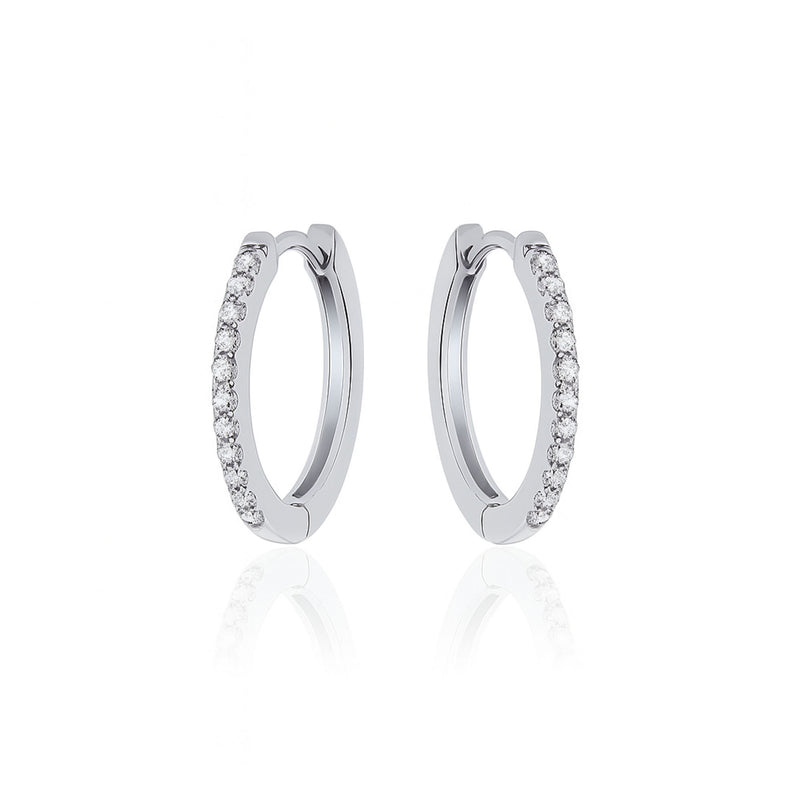Silver Pave CZ Hoops 18mm