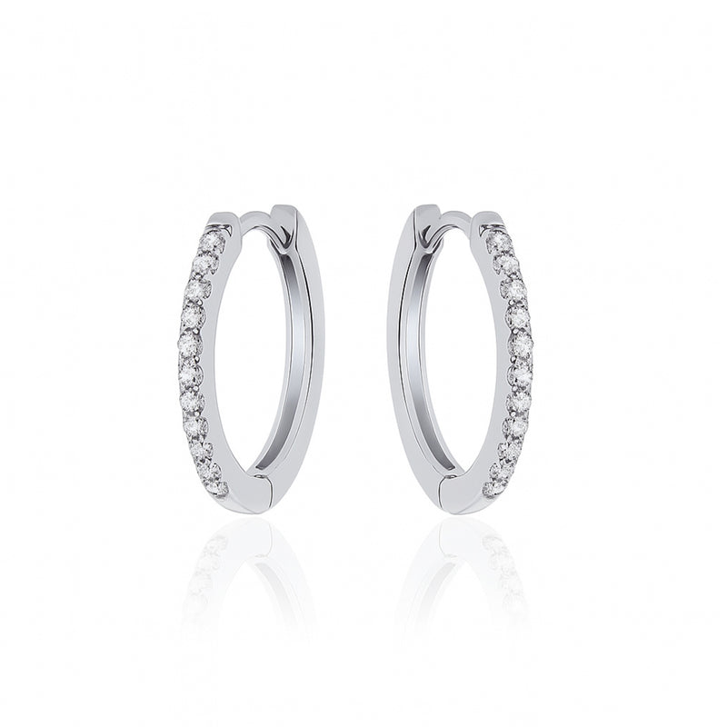 Silver Pave CZ Hoops 22mm