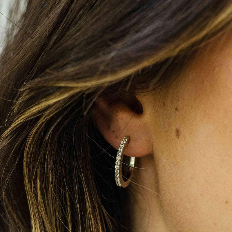 Silver Pave CZ Hoops 22mm