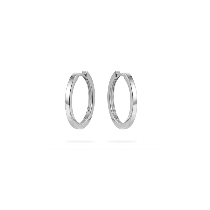 Silver Flat Small Hoops 12mm