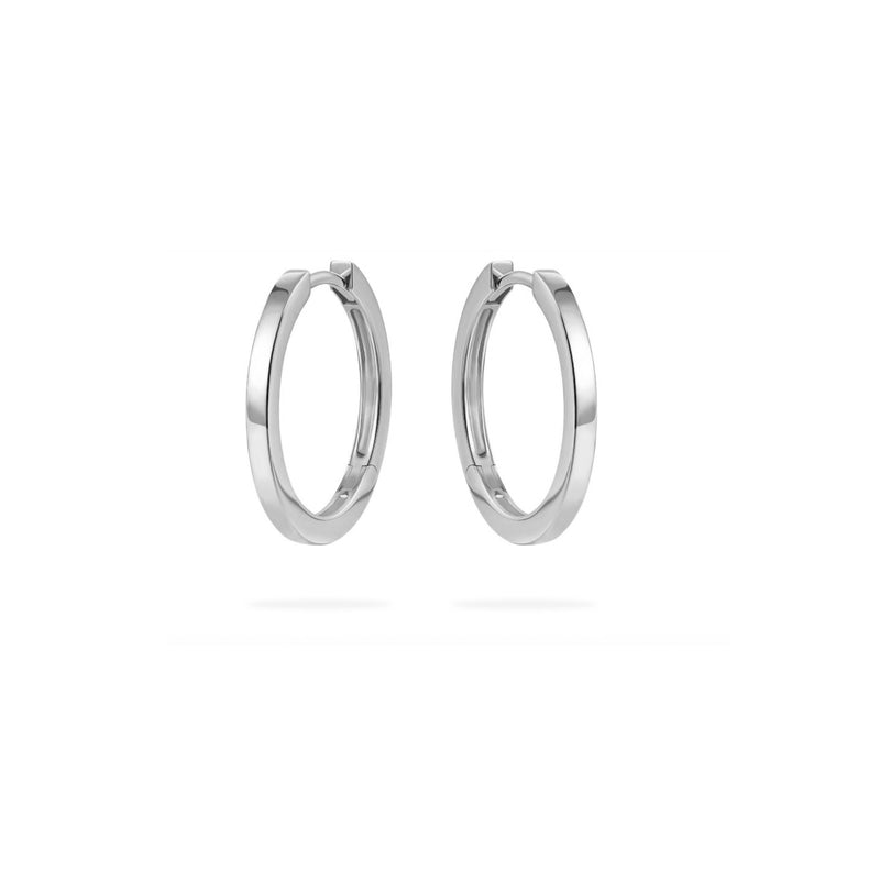 Silver Flat Medium Hoops 15mm