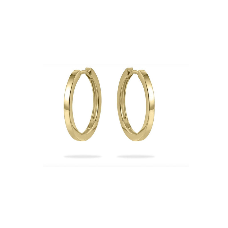 Gold Vermeil Flat Medium Hoops 15mm