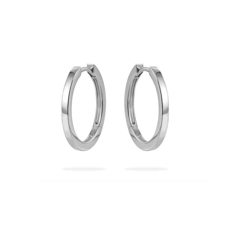 Silver Flat Large Hoops 20mm