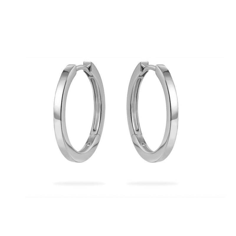 Silver Flat Statement Hoops 30mm