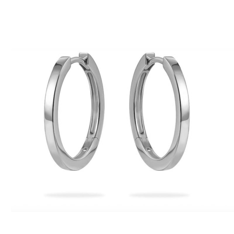 Silver Flat Oversized Hoops 40mm