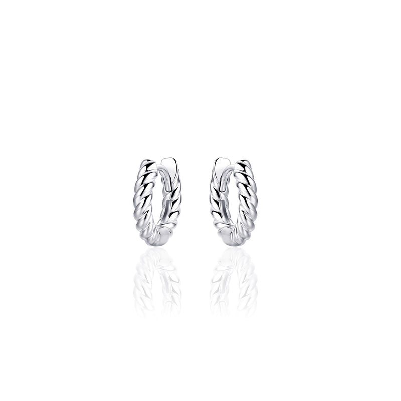Silver Rope Hoops 13.5mm