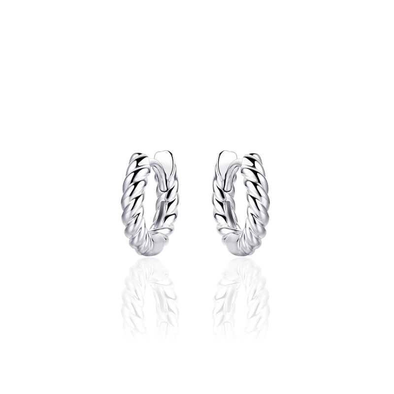 Silver Rope Hoops 18mm