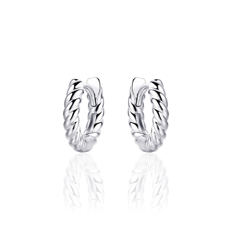Silver Rope Hoops 22mm