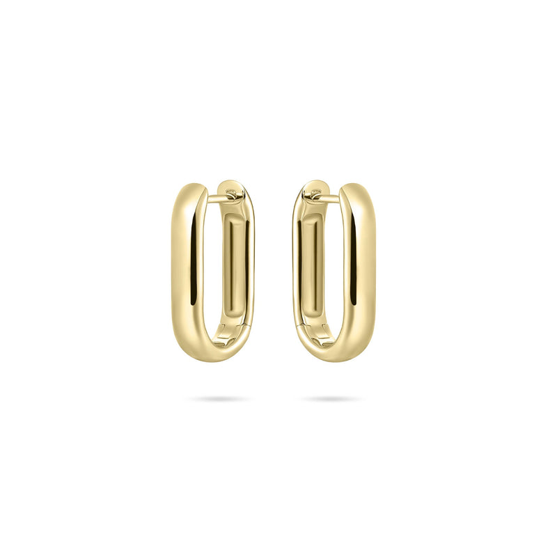 Gold Vermeil Bold Long Hoop Earrings 20mm