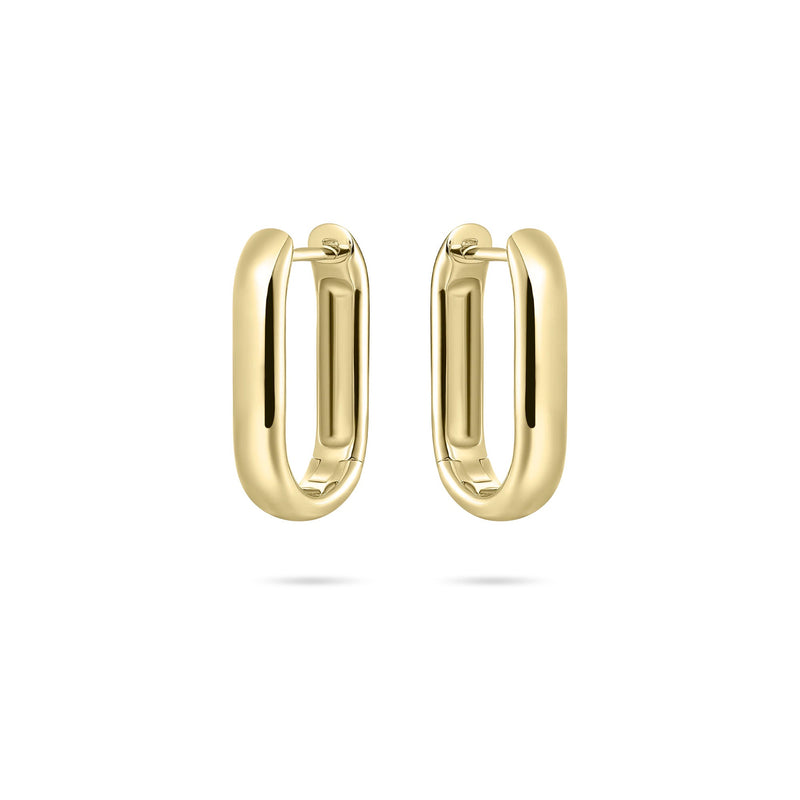 Gold Vermeil Bold Long Hoop Earrings 30mm