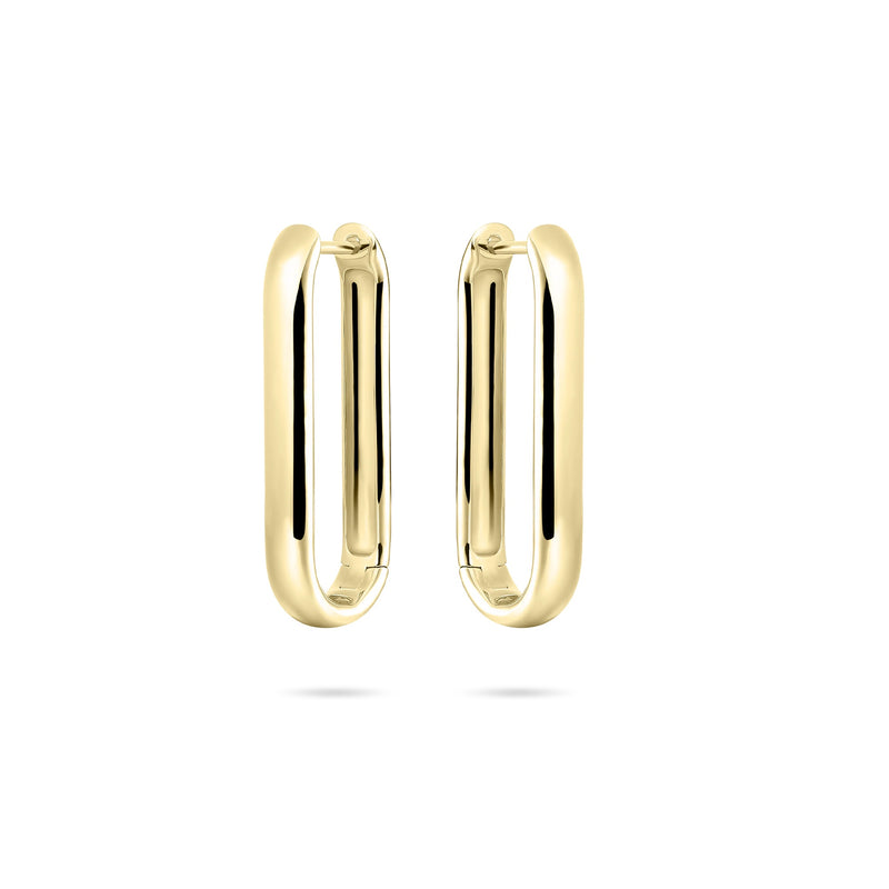 Gold Vermeil Bold Maxi Long Hoop Earrings 20mm
