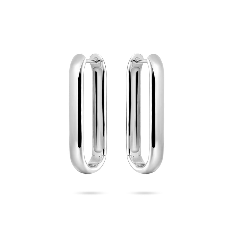 Silver 30mm Bold Extra Maxi Long Hoop Earrings