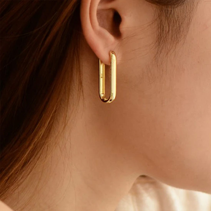 Gold Vermeil 30mm Bold Extra Maxi Long Hoop Earrings