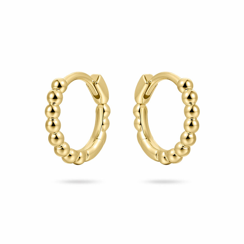 Gold Vermeil beaded hoops 13.5mm