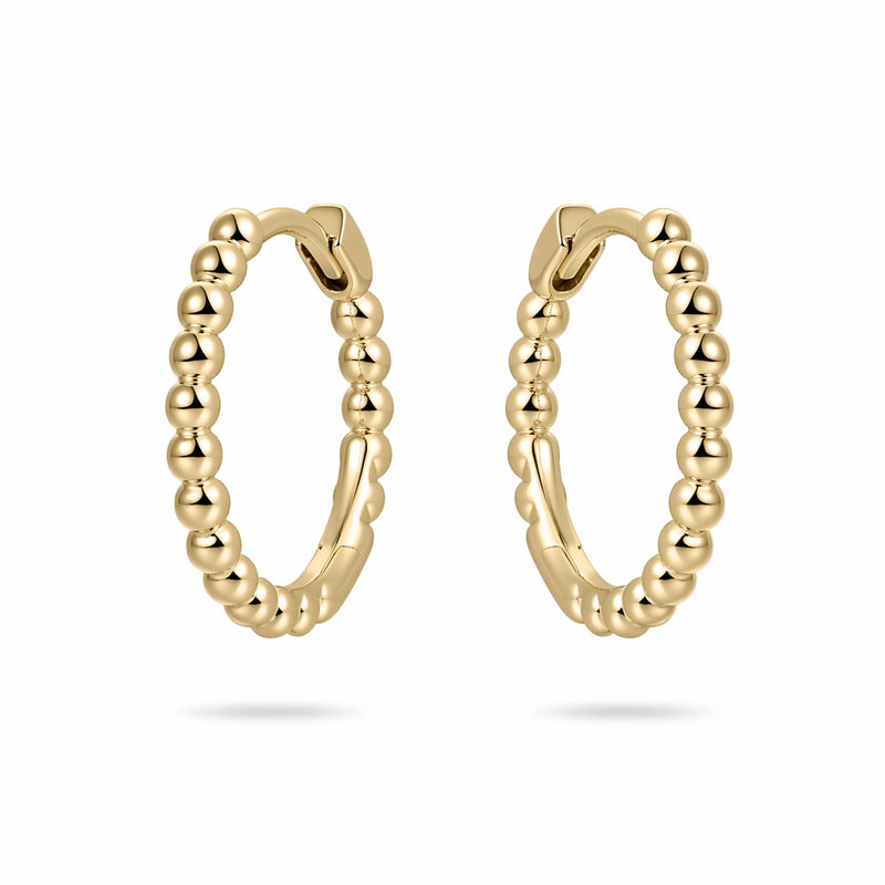 Gold Vermeil beaded hoops 18mm