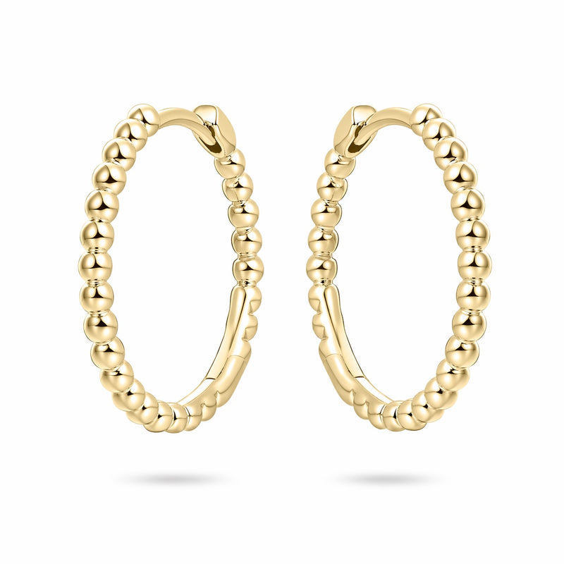 Gold Vermeil beaded hoops 22mm