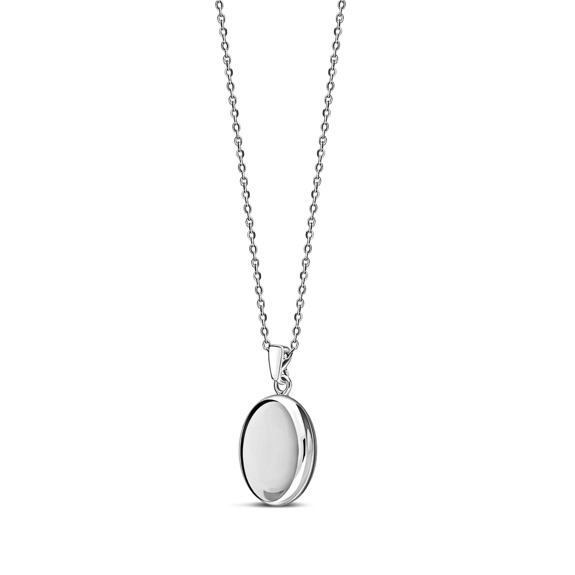 Sterling Silver Small Plain Oval Locket