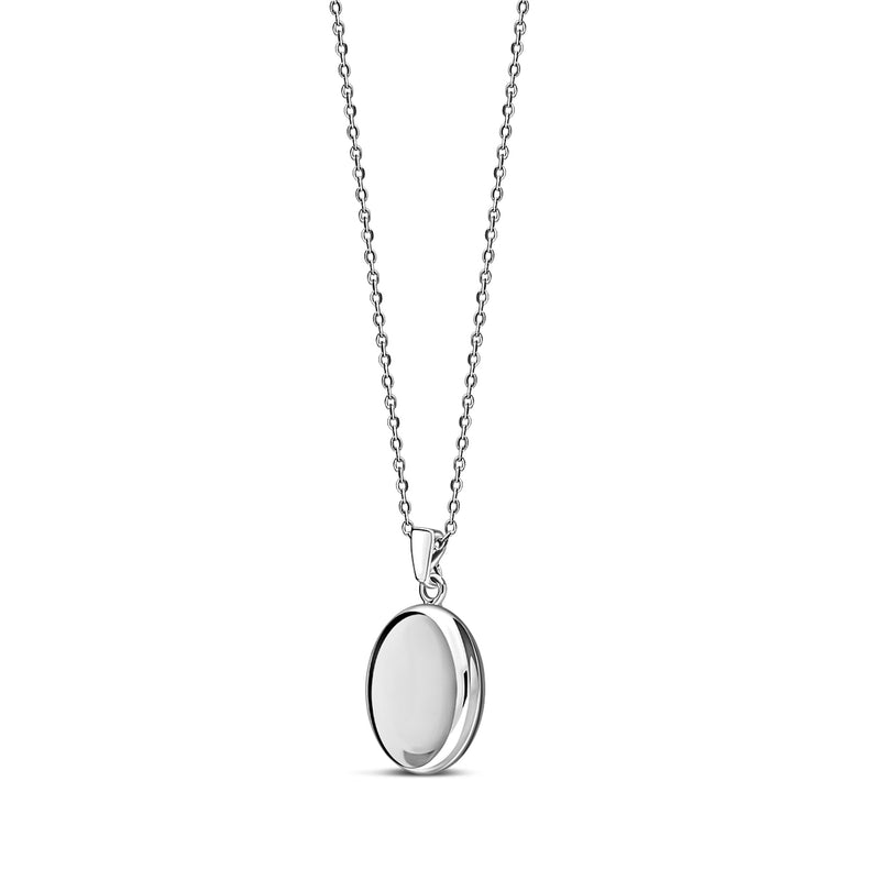 Sterling Silver Small Plain Oval Locket