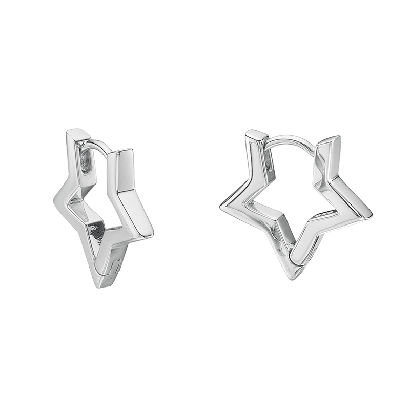 Gabriella - Hinged Star Hoop Earrings