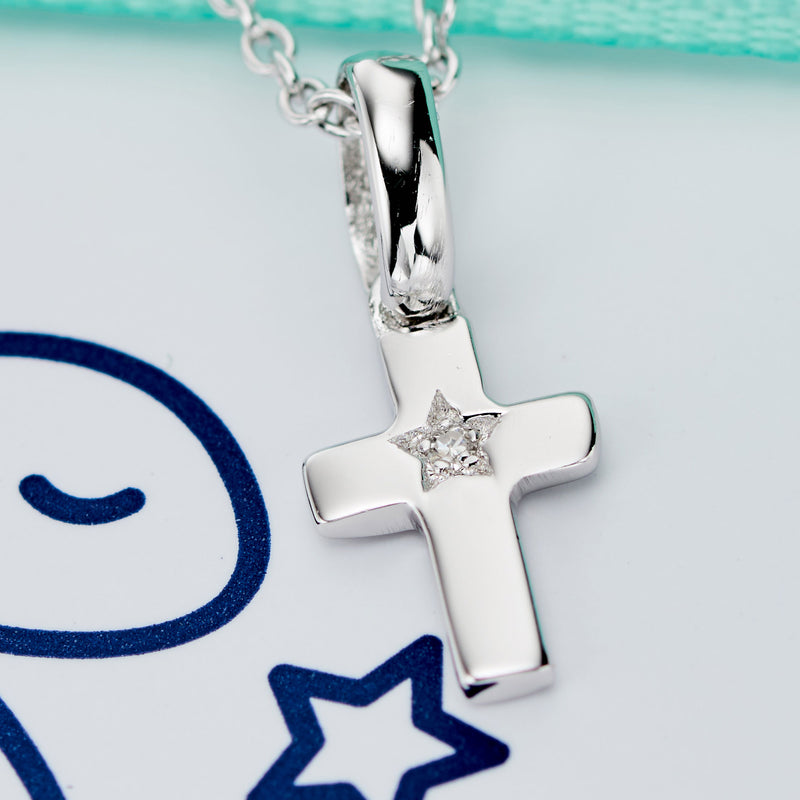 Grace - Diamond Cross Pendant and Chain