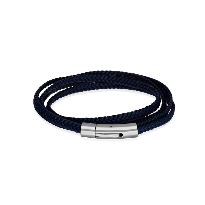 Stainless Steel Navy Double Rope Bracelet