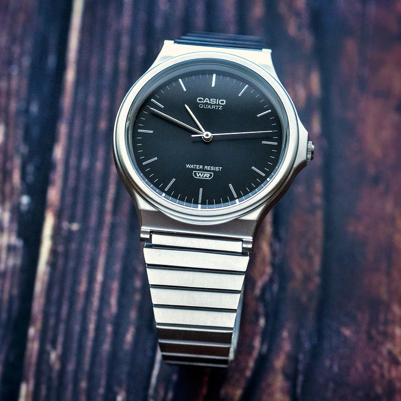 Casio MQ-24DA-1AEF Black Dial Stainless Steel Bracelet Watch