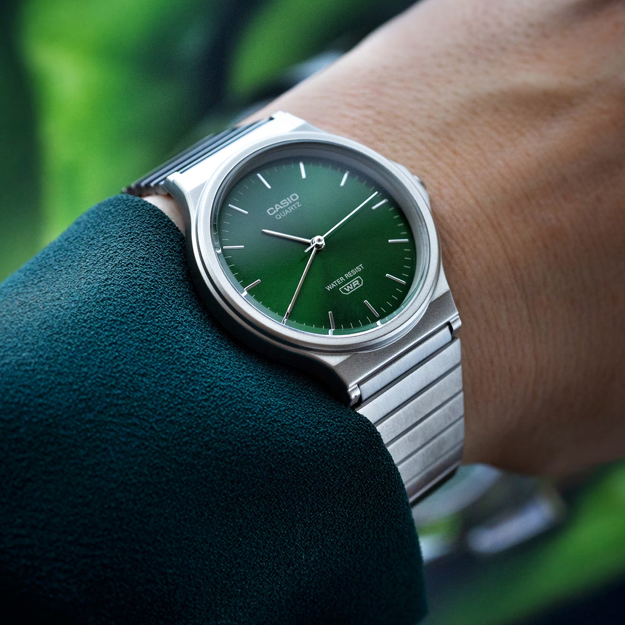 Casio MQ-24DA-3AEF Green Dial Stainless Steel Bracelet Watch