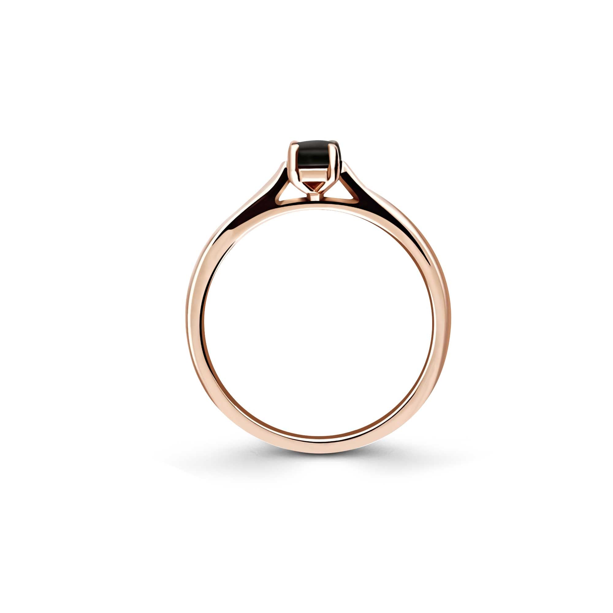 Whitby Jet & Diamond 0.10ct Engagement Ring