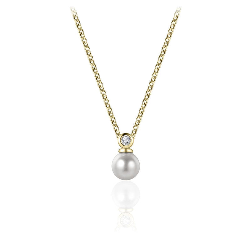 Gold Vermeil CZ Pearl Drop Pendant