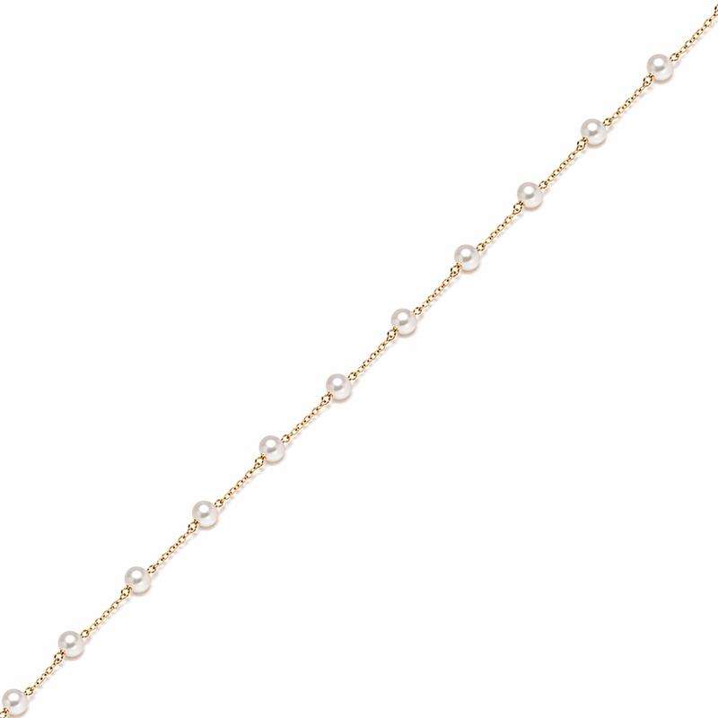 9ct Yellow Gold Pearl Trace Chain Necklace